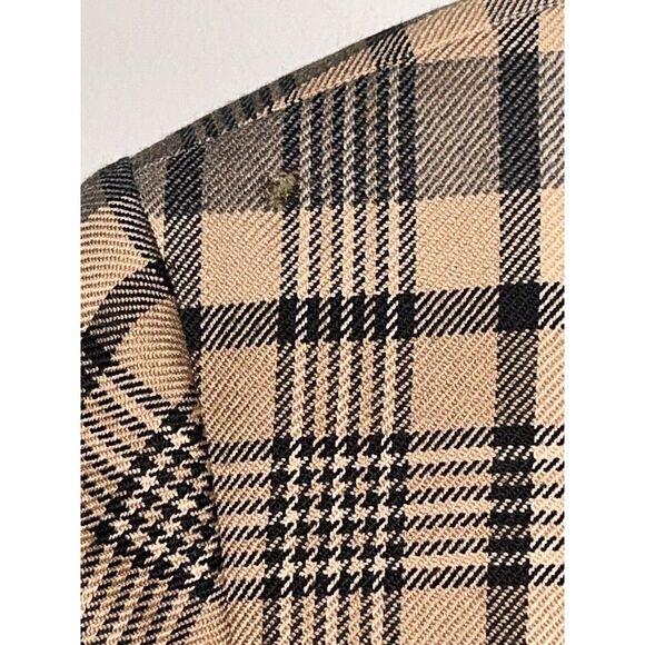 Vintage Tartan Pendleton 100% Wool Blazer Tan Black Classy Office Womens Size 16 - Picture 4 of 5